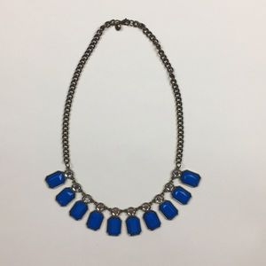 J. Crew Factory Blue + Diamond Necklace